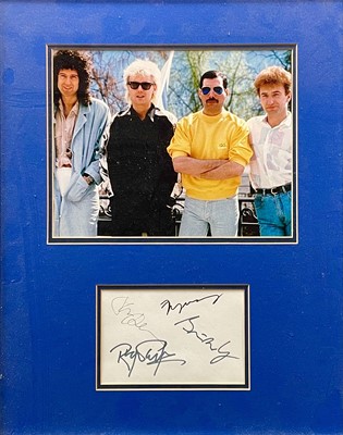 Lot 12 - A 'Queen' promotional photograph with a signed card