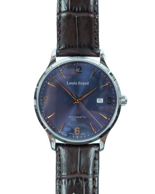Lot 341 - A Louis Erard automatic stainless steel wristwatch.