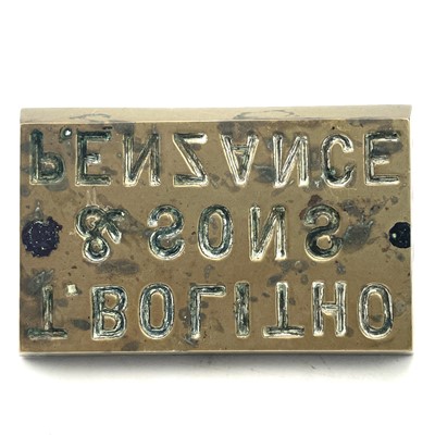 Lot 184 - A Bolitho & Sons Penzance brass tin hot mark,...