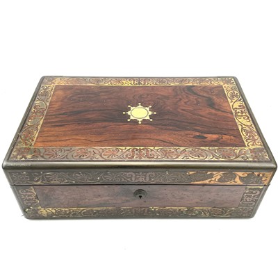 Lot 101 - A William IV rosewood and brass inlaid writing...