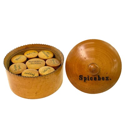 Lot 126 - A treen spice box and cover, 19th century