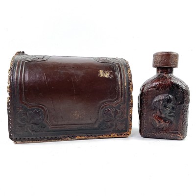 Lot 156 - A leather stationary box.