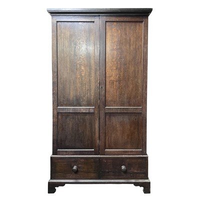 Lot 167 - An oak wardrobe, 19th century
