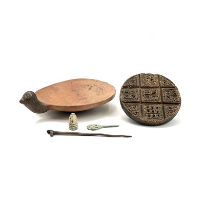 Lot 145 - A pre-Columbian zoomorphic pottery dish with...