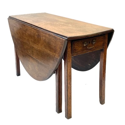 Lot 180 - An oak drop leaf gateleg dining table, 19th century