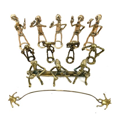 Lot 272 - An Ashanti bronze group of three figures...