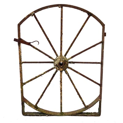 Lot 181 - A cast iron gate in the form of a wheel.