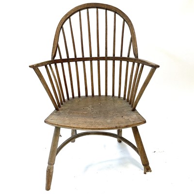 Lot 182 - An ash and elm Windsor armchair, 19th century.