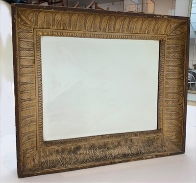 Lot 3346 - A 19th century wall mirror with a carved wood...