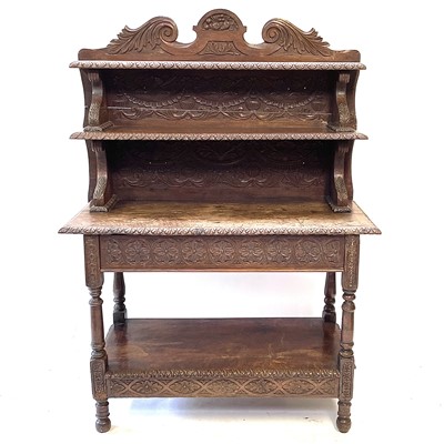 Lot 187 - An oak buffet, part 17th/18th century.