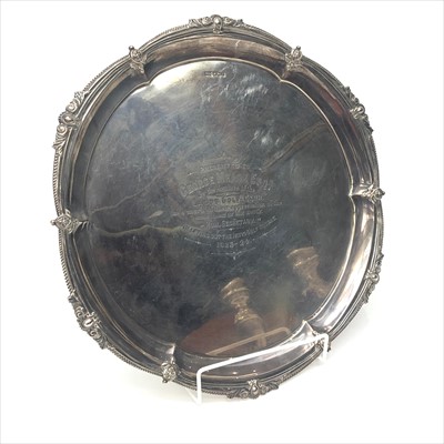 Lot 2076 - A 1920's silver Walker & Hall tray, shaped...