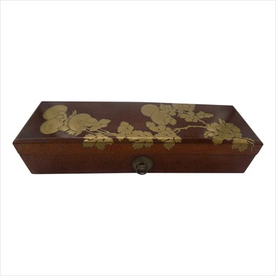 Lot 1115 - A Japanese box of rectangular form, gilt...