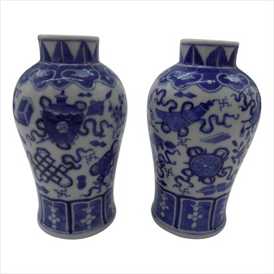 Lot 1116 - A pair of Chinese blue and white porcelain...