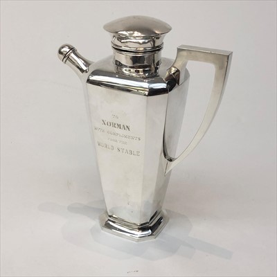 Lot 2080 - A silver cocktail shaker.