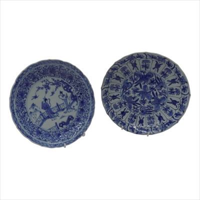 Lot 1131 - A Chinese blue and white porcelain dish, 18th...