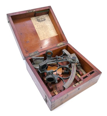 Lot 10 - A brass sextant by Coombes of Devonport.