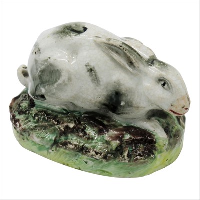 Lot 1340 - A rare Staffordshire small rabbit.