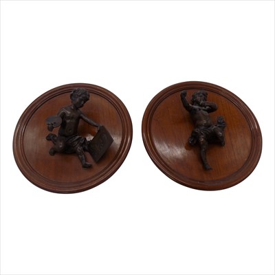 Lot 172 - A pair of early 20th century bronze cherubs...