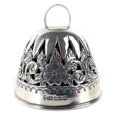 Lot 85 - An Edwardian silver table bell by John Round.