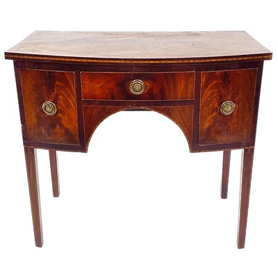 Lot 1874 - A 19th century mahogany bow front sideboard.