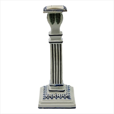 Lot 1355 - A late 18th century pearlware candlestick,...
