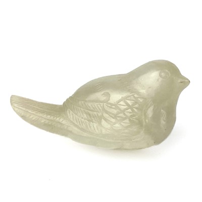 Lot 152 - A Chinese pale jade carved bird, Qing Dynasty.