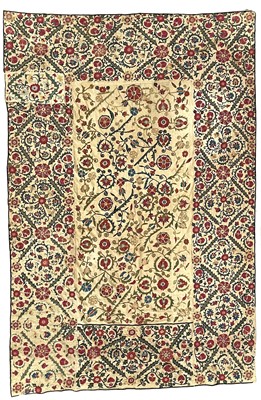 Lot 1265 - A Bokhara silk embroidered cotton susani, Uzbekistan, 19th century.