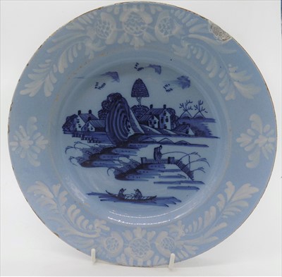 Lot 1369 - An English bianco sopra bianco tin glazed...