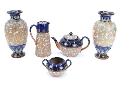 Lot 906 - A collection of late 19th century Doulton Slaters Patent 'Chine ware'.