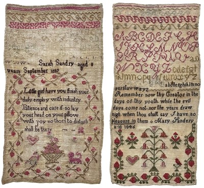 Lot 1619 - A sampler by Sarah Sandry aged 8 dated September 1837.