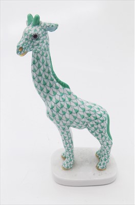 Lot 1377 - A Herend porcelain giraffe.