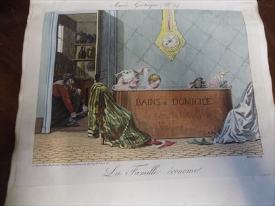 Lot 56 - ALBUM OF CARICATURES. Oblong folio album of 60...