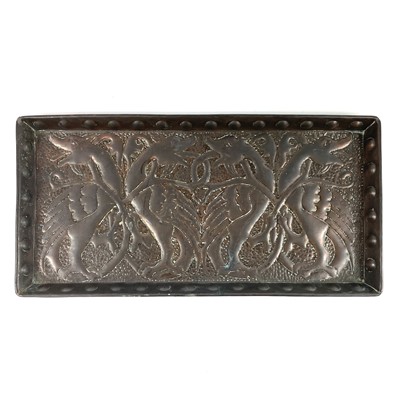 Lot 59 - An Arts & Crafts copper tray of rectangular form.