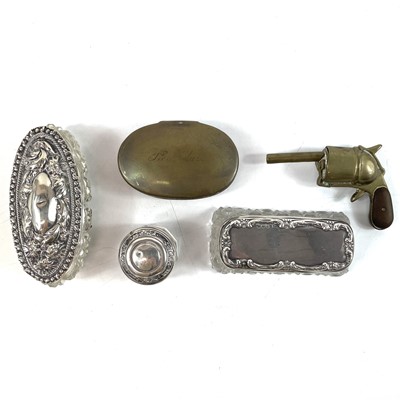 Lot 23 - A rare late Victorian brass vesta case modelled as a pistol.