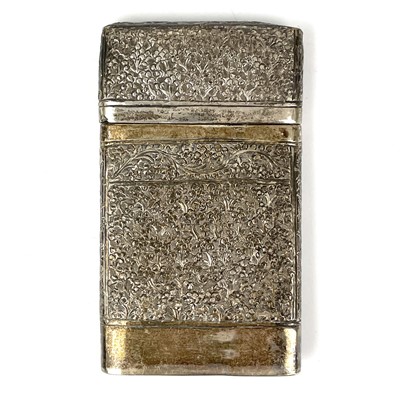 Lot 106 - An Indian silver card case.