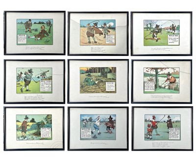 Lot 1440 - A set of nine Perrier 'Rules of Golf' prints.