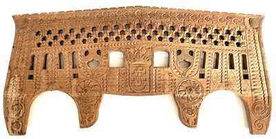 Lot 1061 - An Anglo Indian carved hardwood panel.