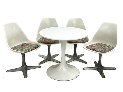 Lot 1931 - An Arkana white laminate Tulip table and four chairs.