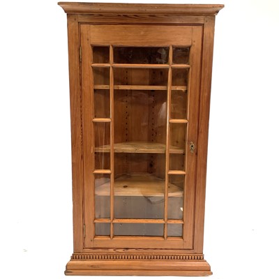 Lot 1932 - A Late Victorian pine hanging corner cupboard.