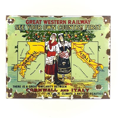 Lot 82 - A reproduction enamel railway sign.