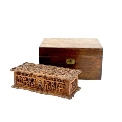 Lot 75 - A Victorian mahogany workbox, with contents.