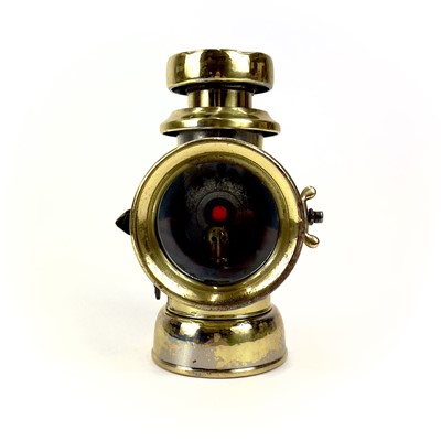 Lot 106 - A Lucas brass King of the Road lamp.