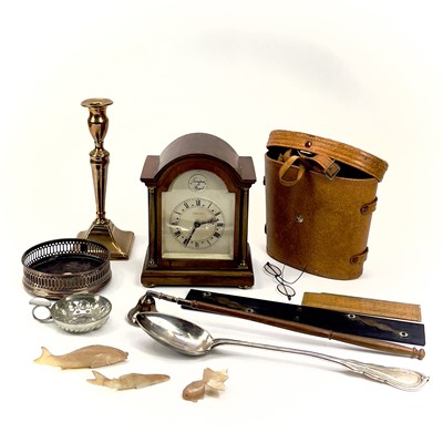 Lot 28 - A French mahogany cased mantel timepiece.