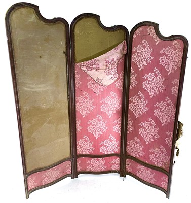 Lot 1869 - A French mahogany three-fold screen.