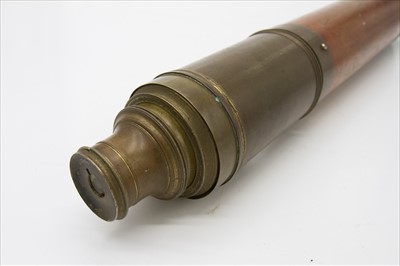Lot 251 - A 19th century mahogany and brass telescope.