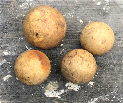 Lot 30 - A set of three ivory balls, together with...