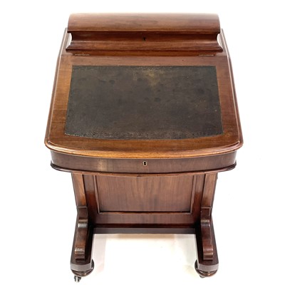 Lot 1885 - A Victorian mahogany Davenport desk stamped Jas Shoolbred & Co.