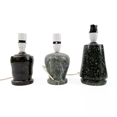 Lot 165 - A Cornish Serpentine lamp base.