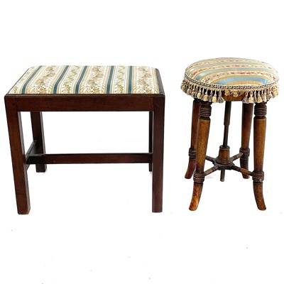 Lot 1930 - A Regency mahogany circular adjustable piano stool.