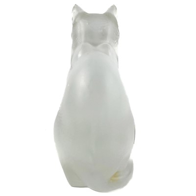 Lot 920 - A Lalique frosted glass cat sculpture, 'Chat Assis'.